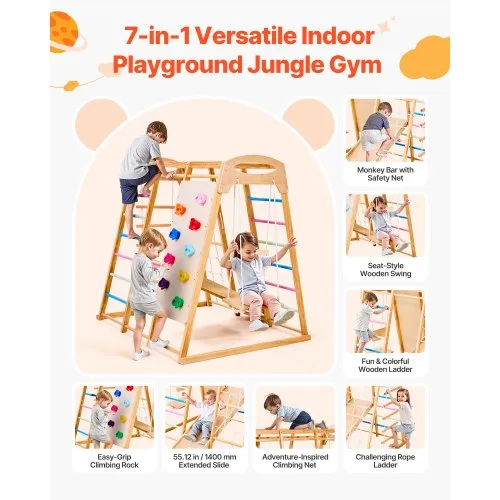VEVOR VEVOR Gimnasio de jungla para niños, parque infantil de