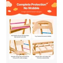VEVOR Parque infantil interior Jungle Gym 7 en 1 de madera para niños