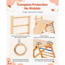 VEVOR Indoor Playground Jungle Gym 8-in-1 Wooden Indoor Playground Playset