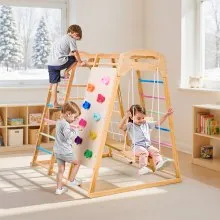 VEVOR Indoor Playground Jungle Gym 9-in-1 Montessori Climbing Toys for Toddlers
