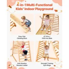 VEVOR Indoor Playground Jungle Gym 4-in-1 Toddlers Climber Playset for Kids