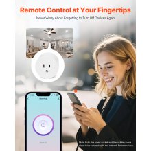Enchufe inteligente VEVOR con WiFi, compatible con Alexa y Google Home (paquete de 4), color blanco