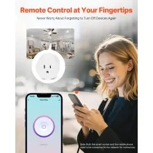 Enchufe inteligente VEVOR con WiFi, compatible con Alexa y Google Home (paquete de 4), color blanco