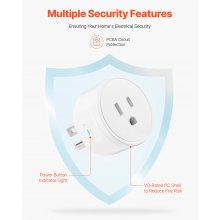 Enchufe inteligente VEVOR con WiFi, compatible con Alexa y Google Home (paquete de 4), color blanco