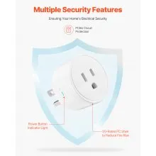 Enchufe inteligente VEVOR con WiFi, compatible con Alexa y Google Home (paquete de 4), color blanco