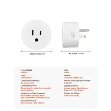 Enchufe inteligente VEVOR con WiFi, compatible con Alexa y Google Home (paquete de 4), color blanco