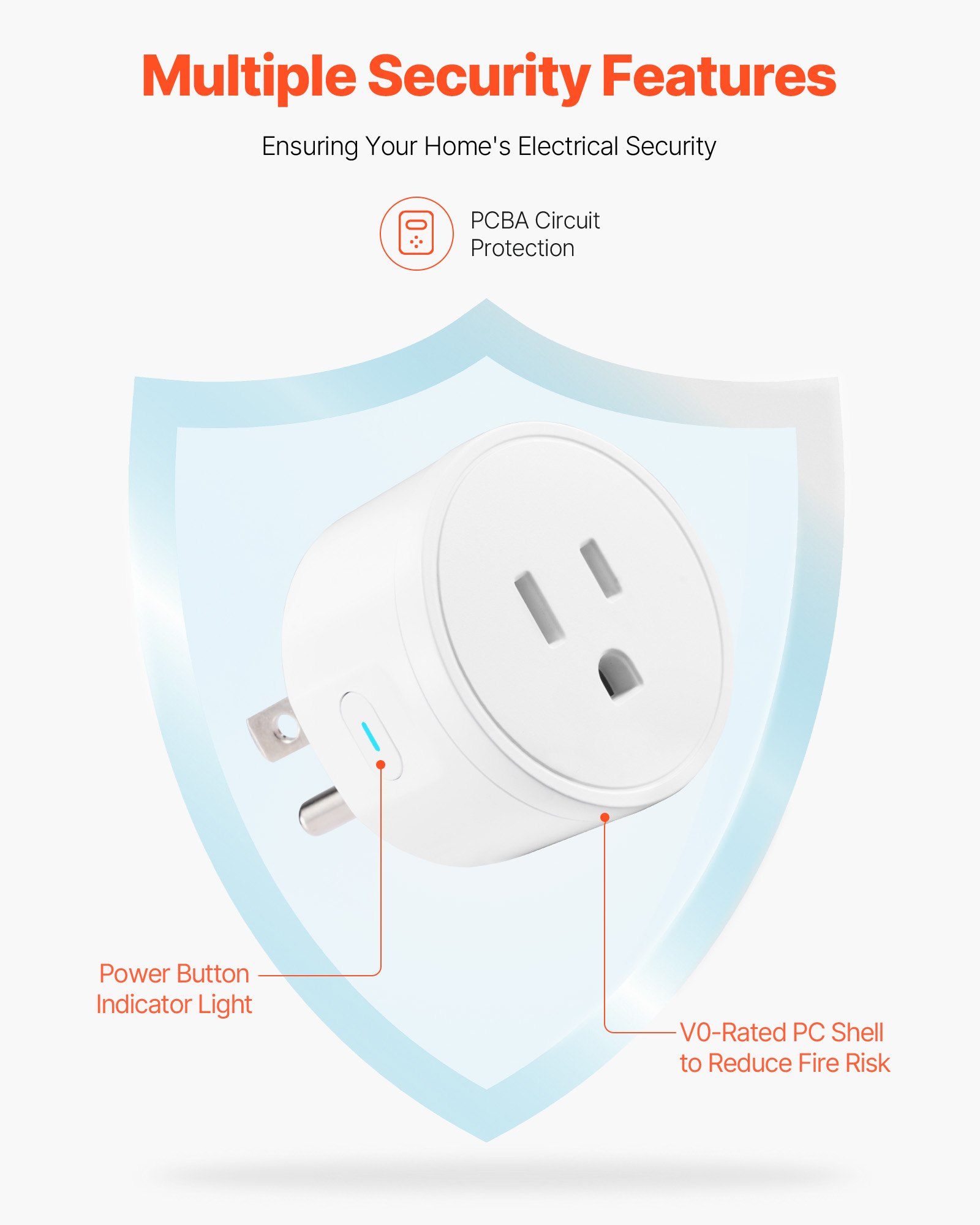 VEVOR Smart Plug, WiFi Smart Outlet Compatible with Alexa and Google Home, WiFi Plugs with Scheduling, App Control & Timer Function, 2.4GHz Wi-Fi Only, 15Amp, No Hub Required, White (4 Pack)