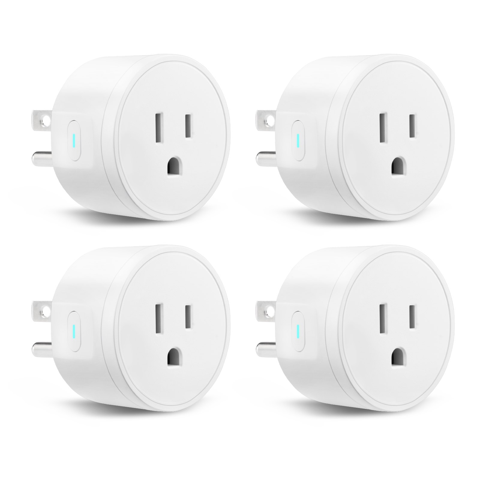 VEVOR Smart Plug, WiFi Smart Outlet Compatible with Alexa and Google Home, WiFi Plugs with Scheduling, App Control & Timer Function, 2.4GHz Wi-Fi Only, 15Amp, No Hub Required, White (4 Pack)