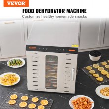 VEVOR Food Dehydrator Machine, 10 Stainless Steel Trays, 1000W Electric Food Dryer w/ Digital Adjustable Timer & Temperature for Jerky, Herb, Meat, Beef, Fruit, Dog Treats and Vegetables, FDA Listed