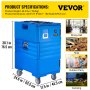 VEVOR Insulated Food Pan Carrier, 109 Qt Hot Box for Catering, LLDPE Food Box Carrier w/Double Buckles, Front Loading Food Warmer w/Handles, End Loader w/Wheels for Restaurant, Canteen, etc. Blue
