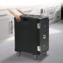 VEVOR insulated food pan carrier with wheels in a modern kitchen.