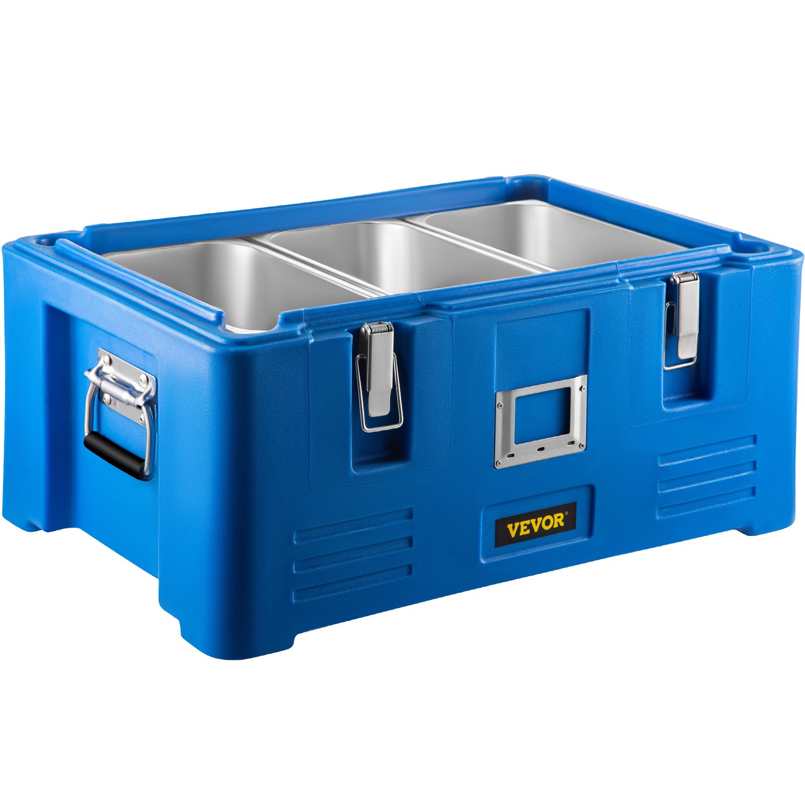 VEVOR 30L Insulated Food Pan Carrier Stackable Top Loader Food Warmer w/ 3 Pans