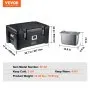 VEVOR Insulated Food Pan Carrier, 36Qt Capacity, Stackable Catering Hot Box with 3 Stainless Steel Pans, Top Load LLDPE Food Warmer with Elastic Side Handles and Buckles, for Restaurant Canteen, Black