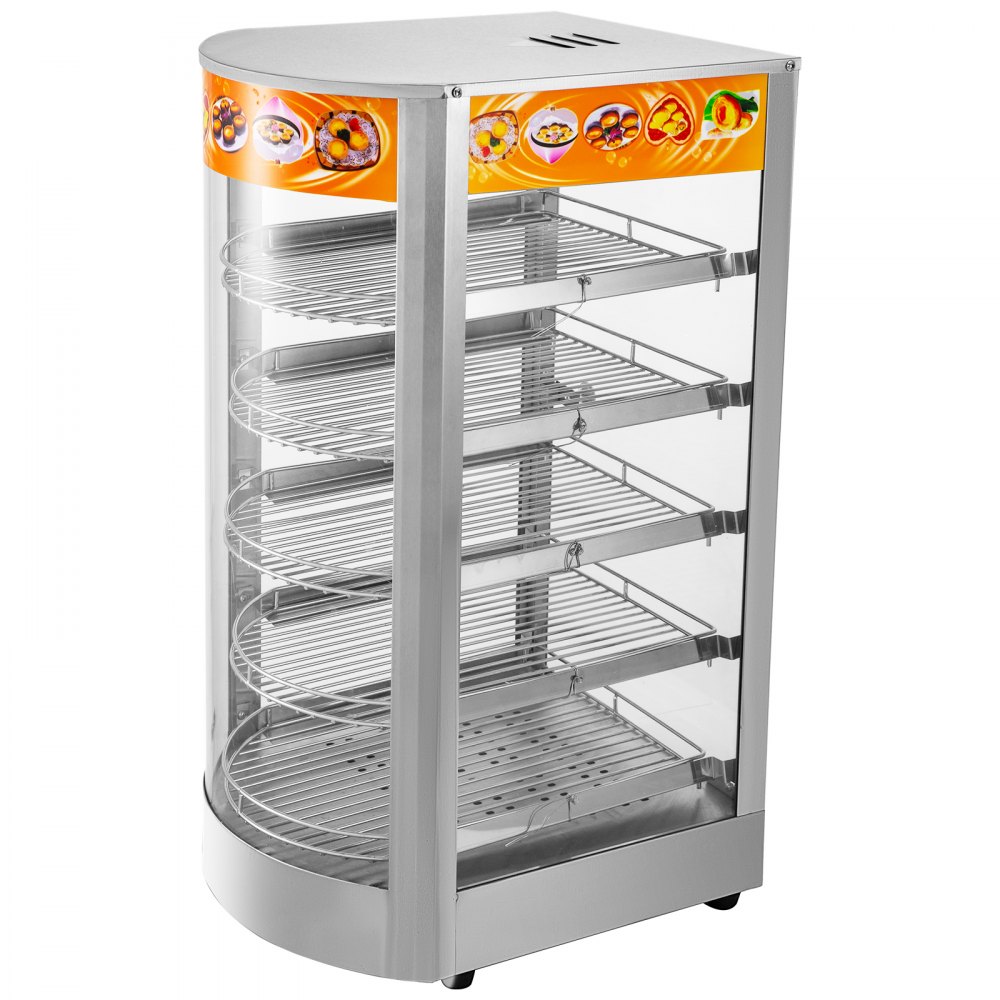 Commercial Food Warmer Pizza Warmer 5-Tier Pastry Warmer with Magnetic Door