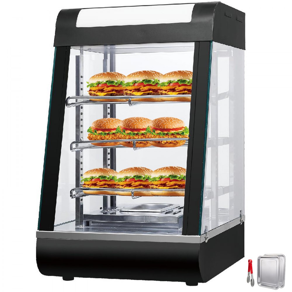 Commercial Food Warmer Court Heat Food Pizza Display Warmer Cabinet 15 Inch