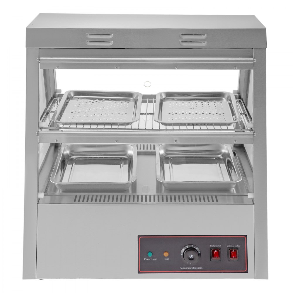 Commercial Food Warmer Pizza Warmer 16-Inch Pastry Warmer with Tilt-Up Doors