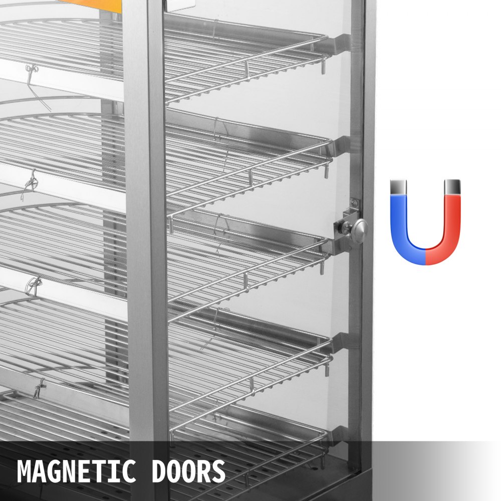 Commercial Food Warmer 660x450x520mm Pizza Warmer Pie Display Showcase Cabinet