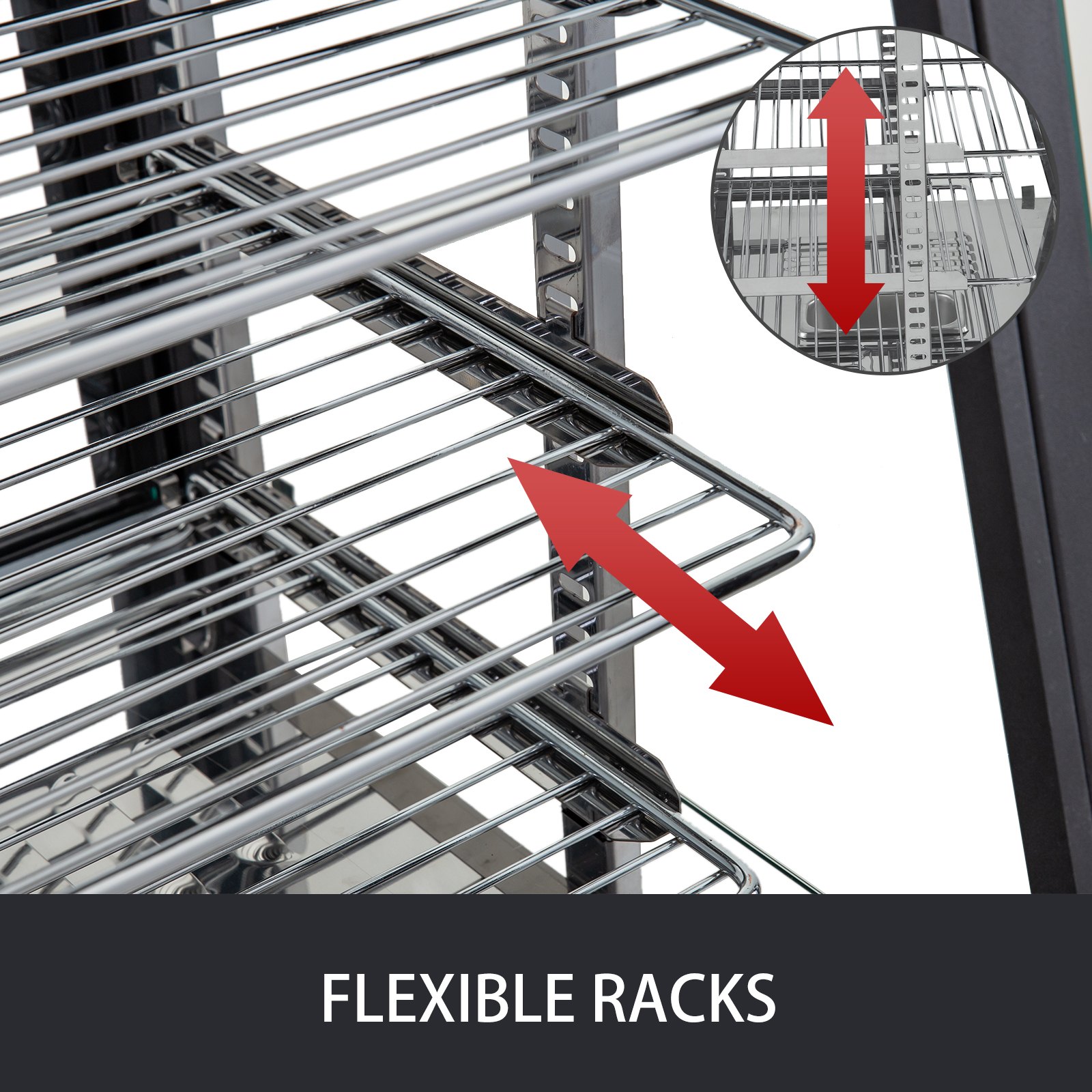 660x640mm Commercial Food Warmer Pizza Display Showcase Cabinet Tempered Glass