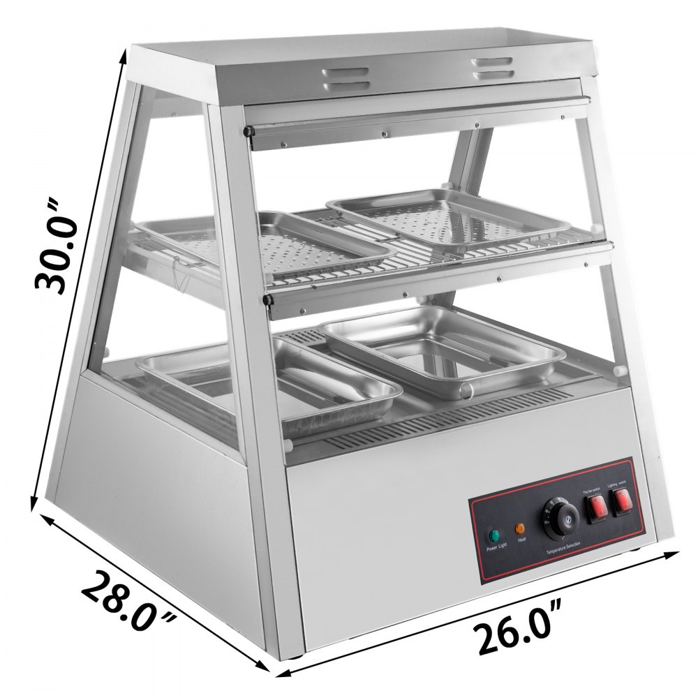 VEVOR Commercial Food Warmer Pizza Display Showcase 690x630x740mm Cabinet