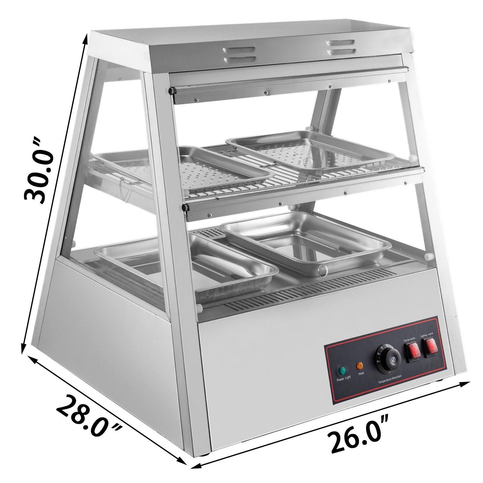 VEVOR Commercial Food Warmer Pizza Display Showcase 690x630x740mm Cabinet