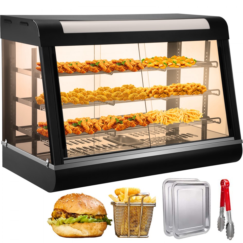 Commercial Food Warmer Display Warmer Sliding Doors Pizza Warmer Display Case