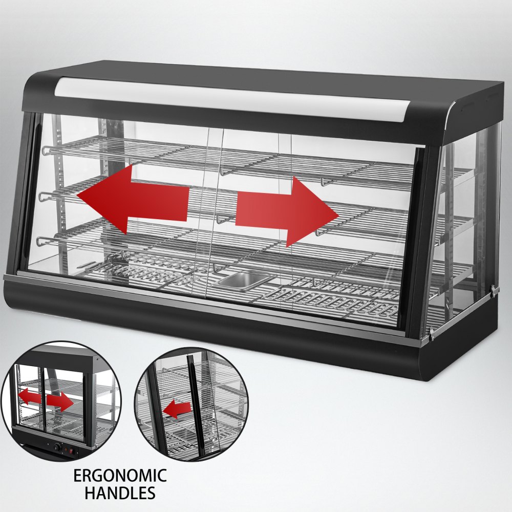 VEVOR Commercial Food Warmer Bain Marie Pizza Pie Cabinet Display Showcase 1800W