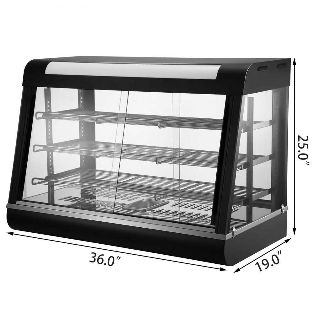 VEVOR Commercial Food Warmer Bain Marie Pizza Pie Cabinet Display Showcase 1800W