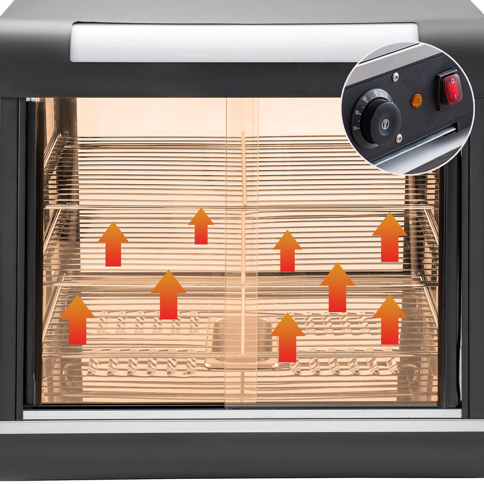 VEVOR Commercial Food Warmer Bain Marie Pizza Pie Cabinet Display Showcase 1800W