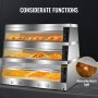 Vevor Pizza Warmer Display Case Pretzel Warmer 3-tier 48-inch Display Warmer