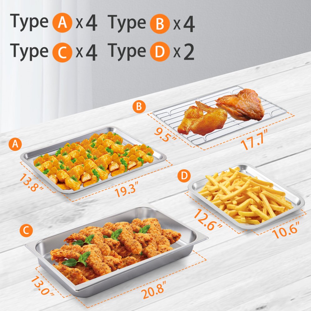 VEVOR Commercial Food Warmer Display Case Bain Marie 2-Tier Pizza Showcase 3200W