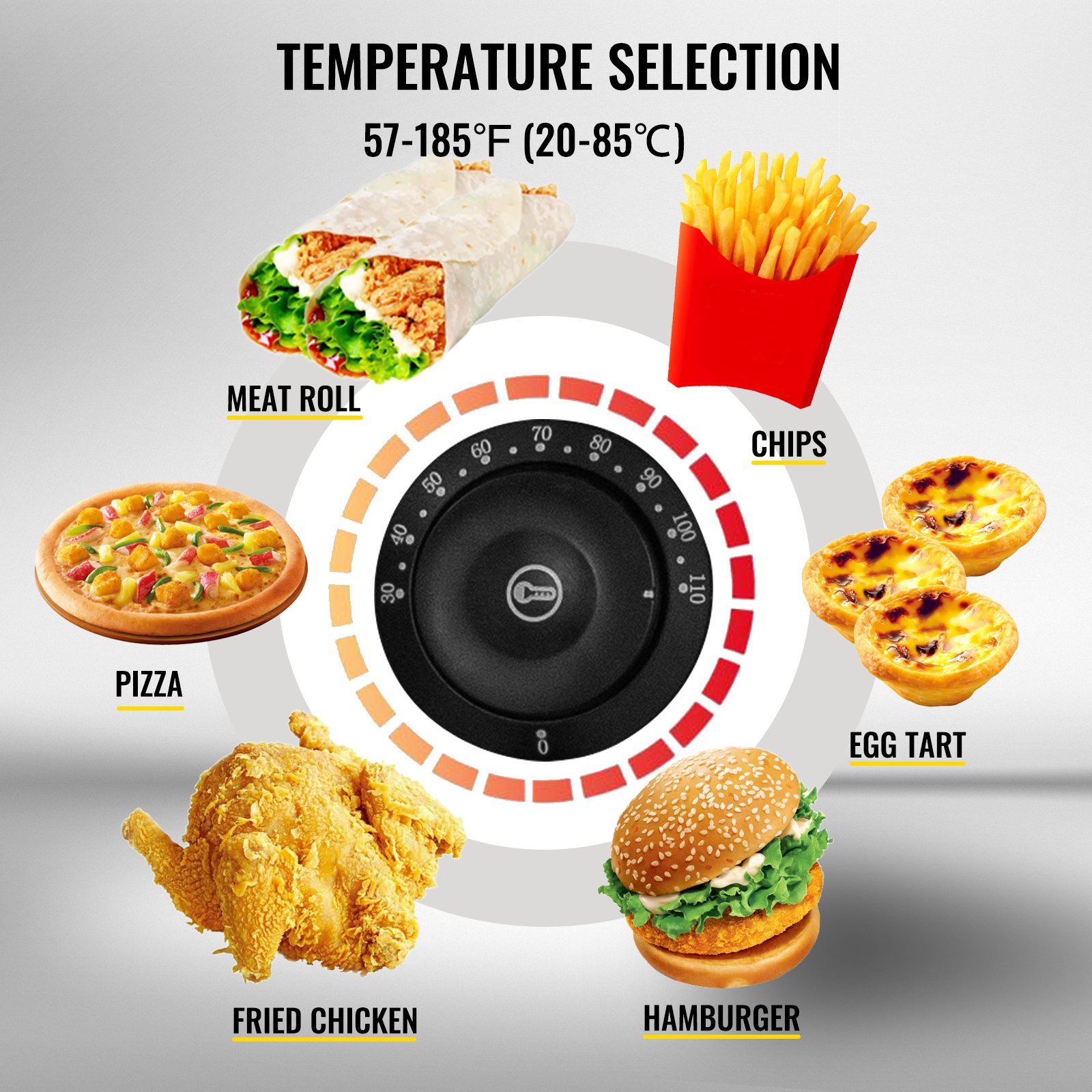 VEVOR Commercial Food Warmer Display Bain Marie 2-Layer Showcase Cabinet 1800W