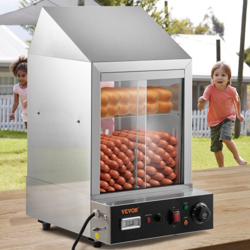 Cuiseur Vapeur Professionnel Pour Hot-dogs 2000W - MONSTERSHOP - Inox Rouge