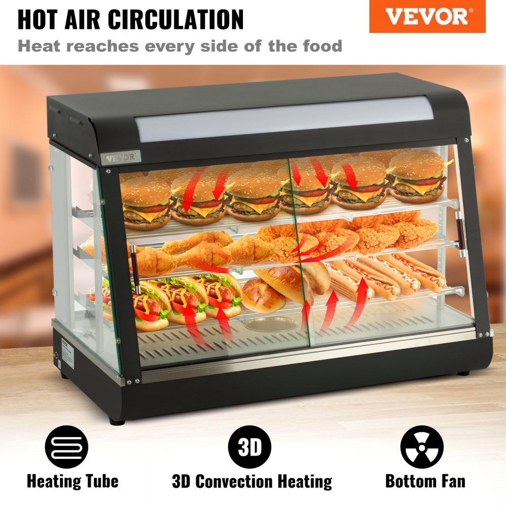 5-Shelf Electric Commercial Hot Box Food Warmer for Pizza/Pretzel,  Countertop He