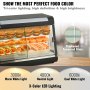 VEVOR Commercial Food Warmer Display, 3 Tiers, 1800W Pizza Warmer w/ 3D Heating 3-Color Lighting Bottom Fan, Countertop Pastry Warmer w/Temp Knob Display 0.6L Water Tray, Stainless Frame Glass Doors