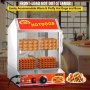 VEVOR Hot Dog Steamer, 27L/24.52Qt, 2-Tier Hut Steamer for 175 Hot Dogs & 40 Buns, Electric Bun Warmer Cooker with Tempered Glass Slide Doors Partition Plate Food Clip PTFE Tape, Stainless Steel