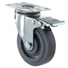 VEVOR Caster Wheels, 5 Inch Heavy Duty Casters, Compatible with VEVOR Insulated Food Pan Carrier, Set of 4 (2 Swivel with Brake, 2 Rigid)