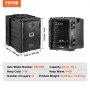 VEVOR insulated food pan carrier with dimensions and specifications displayed.