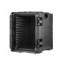 black VEVOR insulated food pan carrier with open door and secure latch system.