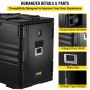 VEVOR Insulated Food Pan Carrier, 90 L Hot Box for Catering, LLDPE Food Box Carrier w/ Double Buckles, Front Loading Food Warmer w/ Handles, Stackable End Loader for Restaurant, Canteen, etc. Black
