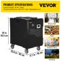 VEVOR Insulated Food Pan Carrier, 82 Qt Hot Box for Catering, LLDPE Food Box Carrier w/ One-Piece Buckle, Front Loading Food Warmer w/ Handles, End Loader w/ Wheels for Restaurant, Canteen, etc. Black