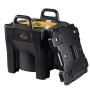 VEVOR Insulated Food Carrier, 32Qt Capacity, Stackable Catering Hot Box w/Stainless Steel Barrel, Top Load LLDPE Food Warmer w/Integral Handles Buckles Stationary Base, for Restaurant Canteen, Black
