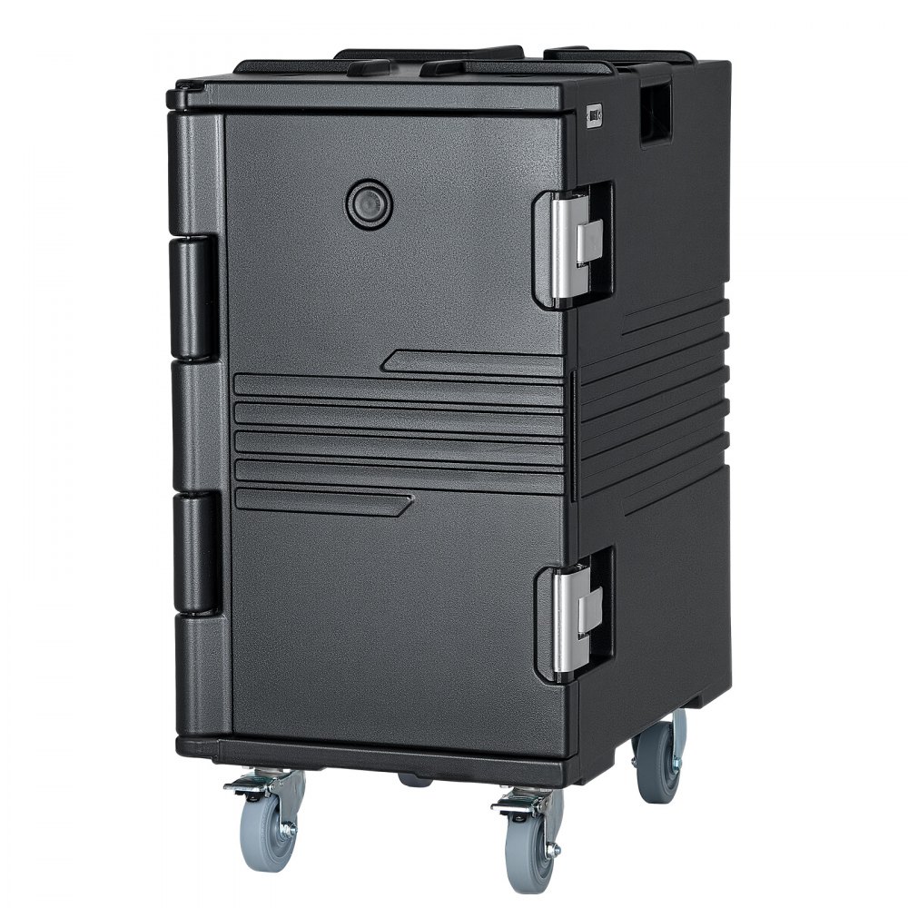 VEVOR Insulated Food Pan Carrier, 127 Qt Non-Electrical Food Warmer, with Swivel Wheel & 304 Stainless Steel Latch, LLDPE Stackable Hot Box, for Various Pan Sizes(NOT Included), Fit Catering BBQ Event