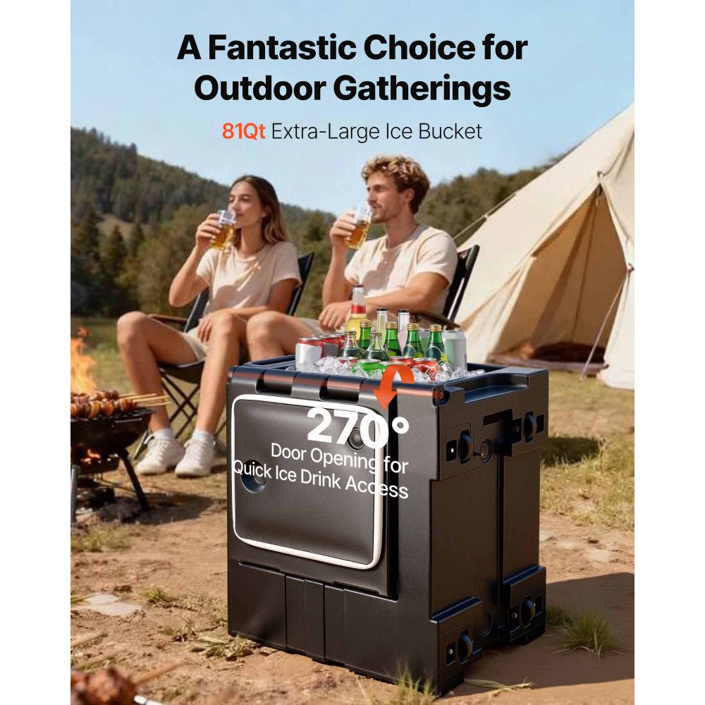 VEVOR Insulated Food Pan Carrier, 75L Hot Box for Catering, Food Box Carrier with Double Buckles, Front Loading Food Warmer with Handles, Stackable End Loader for Restaurant, Canteen