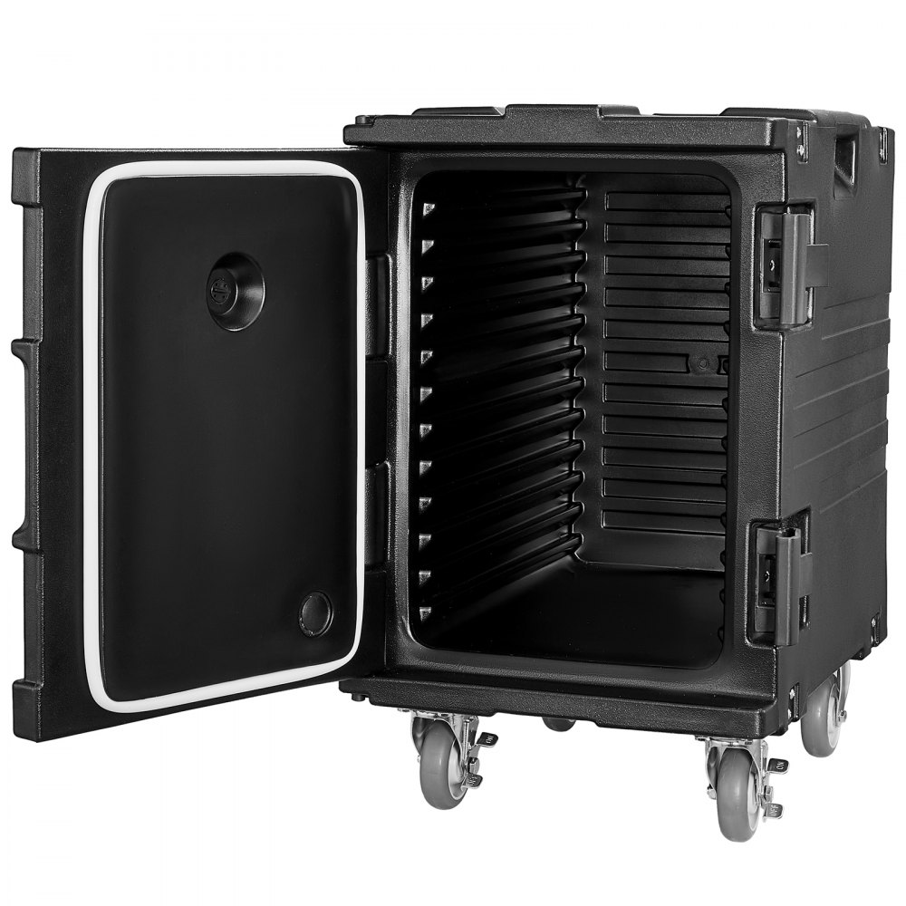 VEVOR Insulated Food Pan Carrier, 95 Qt Hot Box for Catering, Food Box Carrier with Buckle, Front Loading Food Warmer with Handles, End Loader with Wheels for Restaurant, Canteen