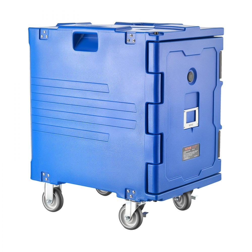 VEVOR Insulated Food Pan Carrier, 82 Qt Hot Box for Catering, LLDPE Food Box Carrier with One-Piece Buckle, Front Loading Food Warmer with Handles, End Loader with Wheels for Restaurant, Canteen, etc.