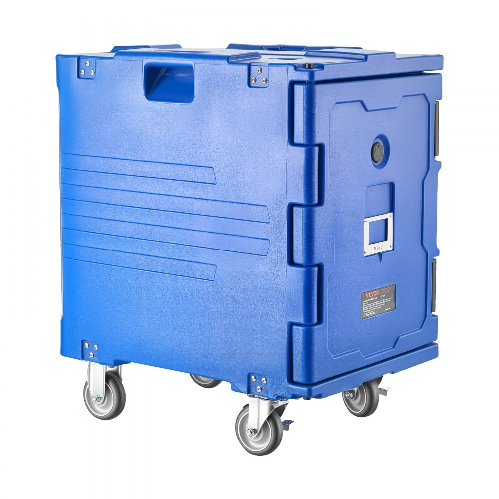 VEVOR Insulated Food Pan Carrier, 82 Qt Hot Box for Catering, LLDPE Food Box Carrier with One-Piece Buckle, Front Loading Food Warmer with Handles, End Loader with Wheels for Restaurant, Canteen, etc.