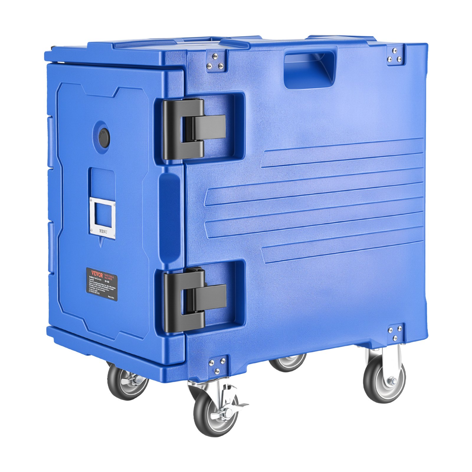 VEVOR Insulated Food Pan Carrier, 82 Qt Hot Box for Catering, LLDPE Food Box Carrier with One-Piece Buckle, Front Loading Food Warmer with Handles, End Loader with Wheels for Restaurant, Canteen, etc.