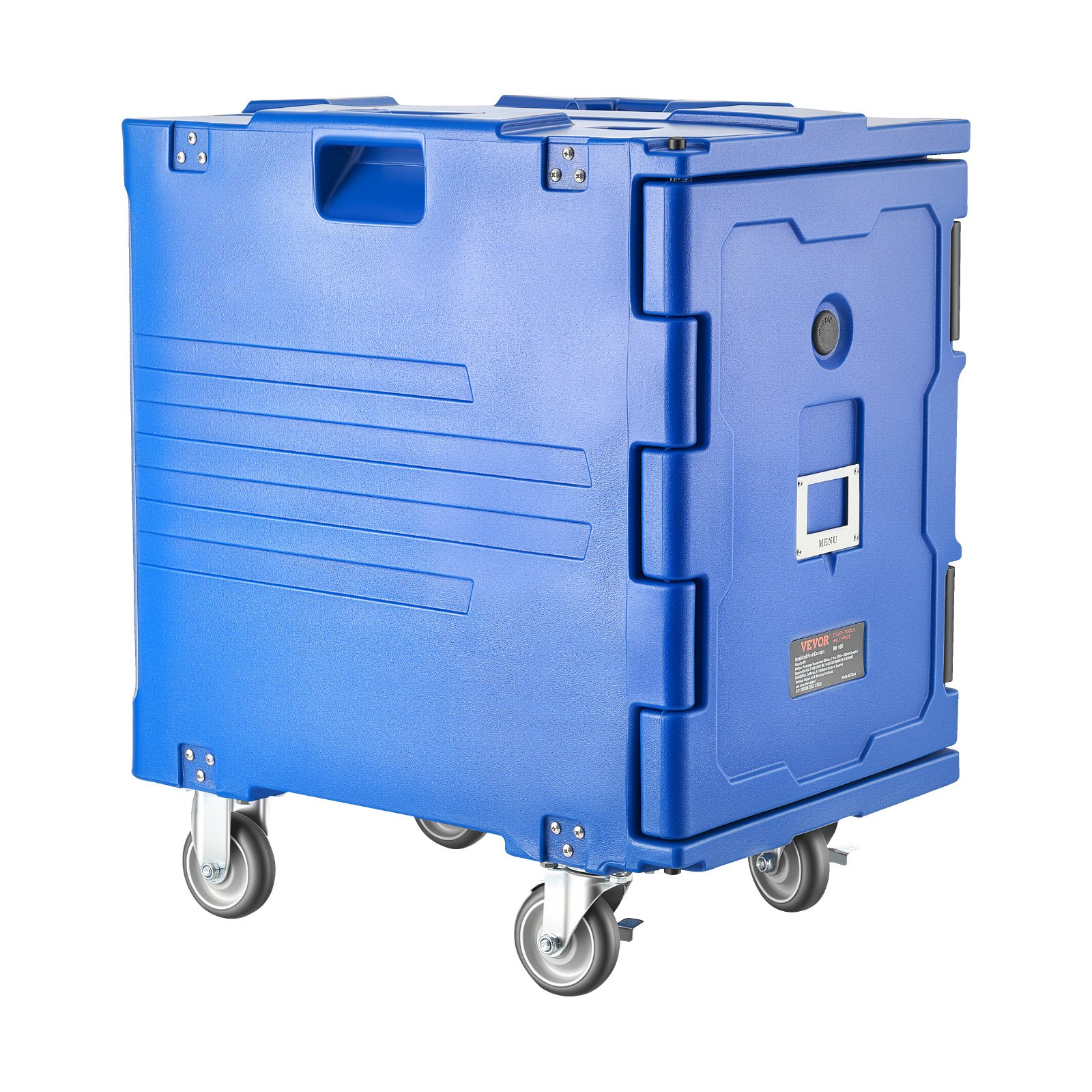 VEVOR Insulated Food Pan Carrier, 82 Qt Hot Box for Catering, LLDPE Food Box Carrier with One-Piece Buckle, Front Loading Food Warmer with Handles, End Loader with Wheels for Restaurant, Canteen, etc.