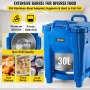 VEVOR Insulated Food Carrier, 32Qt Capacity, Stackable Catering Hot Box w/Stainless Steel Barrel, Top Load LLDPE Food Warmer w/Integral Handles Buckles Stationary Base, for Restaurant Canteen, Blue