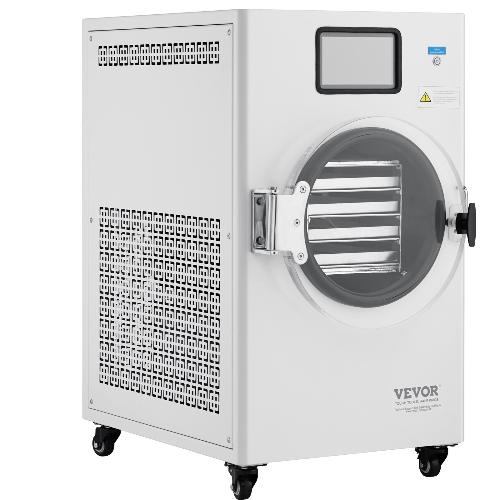 VEVOR Vacuum Freeze Dryer Machine, 8.8-13.2 LBS/Batch Food Freeze Drying Machine with 4-Layer Trays, Vacuum Pump, Adjustable Timer and Temperature Control, for Fruits Vegetables Meat, White